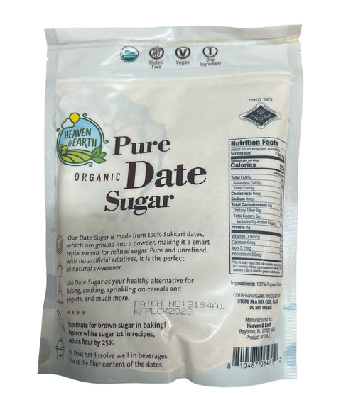 Heaven & Earth Pure Organic Date Sugar $13.99 (Kosher for Passover)