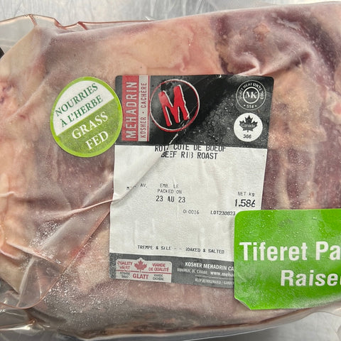 Tiferet Beef Pasture Raised Grass Fed Prime Rib Roast