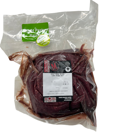 Frozen Pasture Raised Kosher Grass Fed Ground Beef Lean $31.95/lb