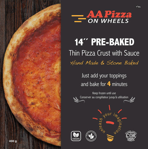 14'' Pre-Baked Thin Pizza Crust with Sauce