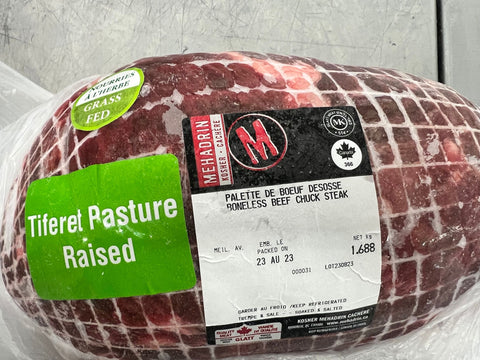 Frozen Pasture Raised Kosher Grass Fed Chuck Roll Roast $38.95/lb