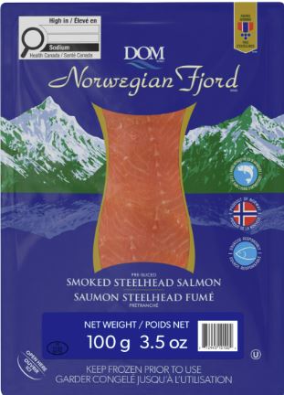 DOM Norwegian Fjord Smoked Steelhead Salmon 100g